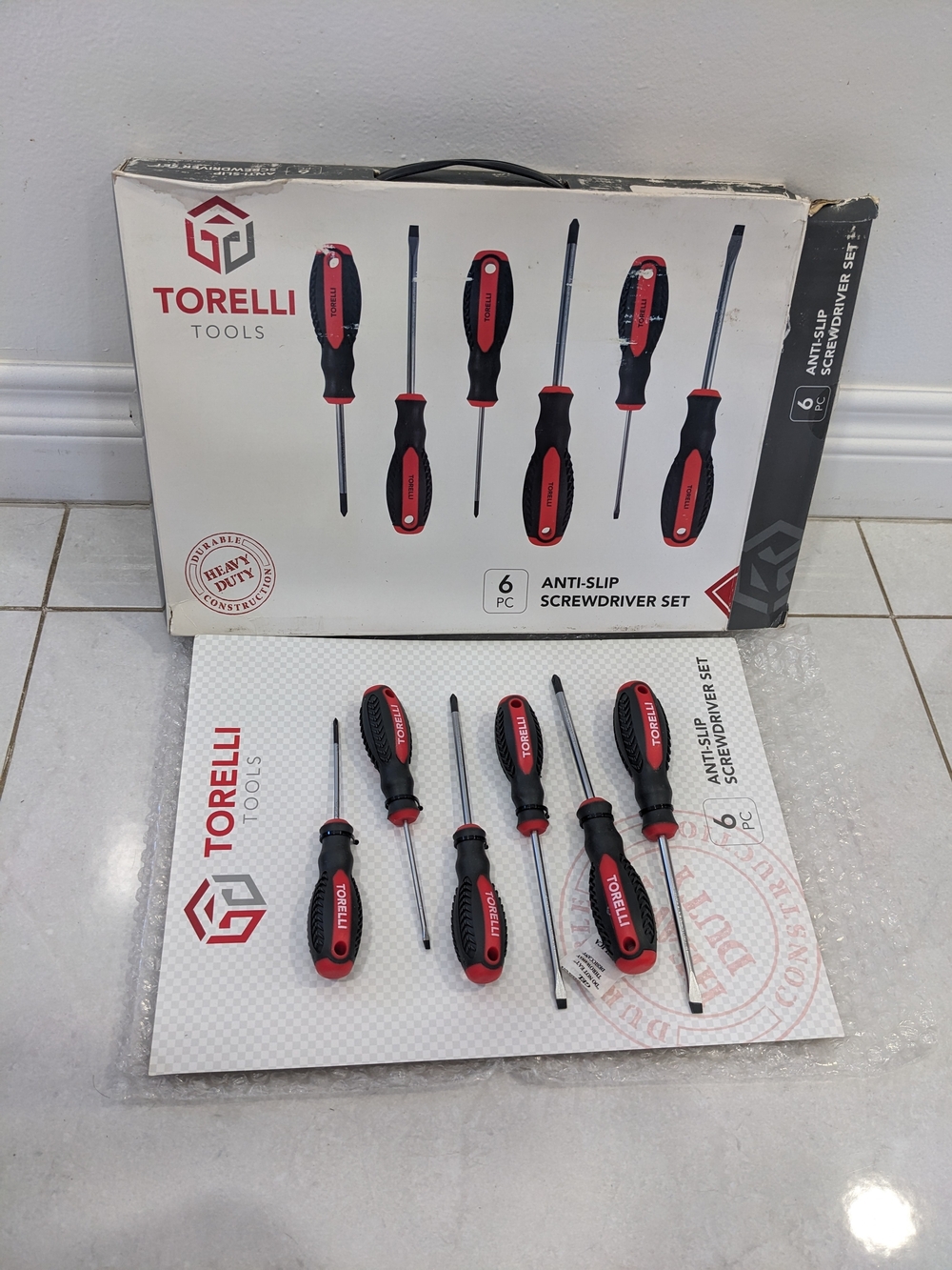 Torelli Tools 6-Piece Anti-Slip Screwdriver Set - Black & Red